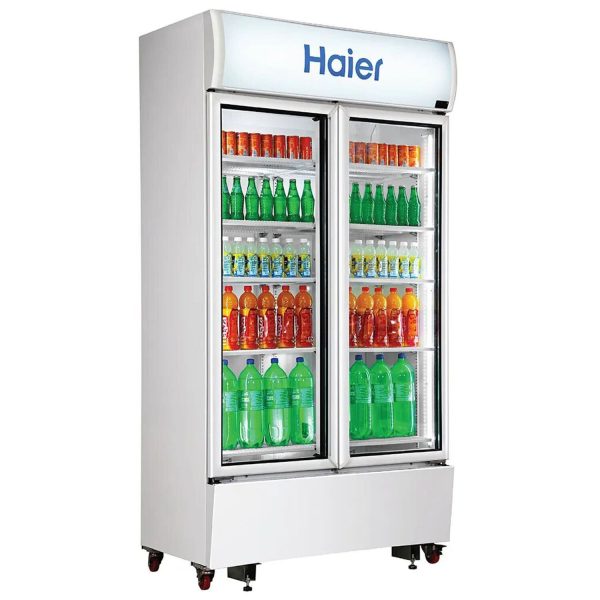Haier HVC-1050, 1050 Litre Double Door Visi Cooler with Double layer Vacuum Glass Door, Black