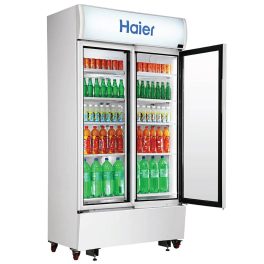 Haier HVC-1050, 1050 Litre Double Door Visi Cooler with Double layer Vacuum Glass Door, Black