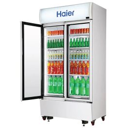 Haier HVC-1050, 1050 Litre Double Door Visi Cooler with Double layer Vacuum Glass Door, Black