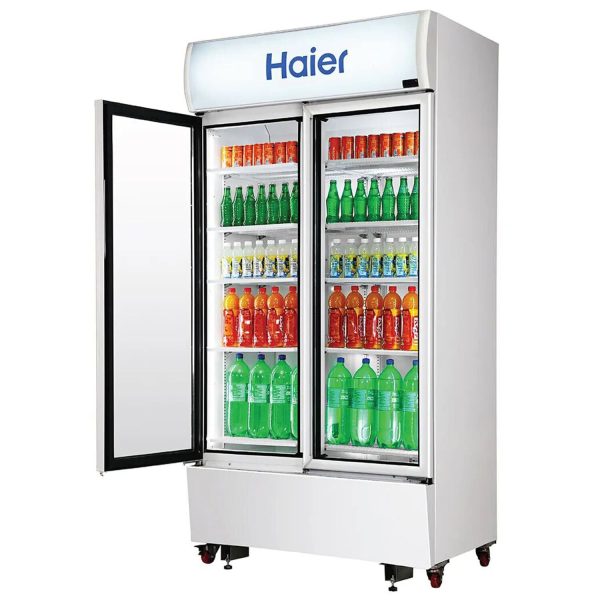 Haier HVC-1050, 1050 Litre Double Door Visi Cooler with Double layer Vacuum Glass Door, Black