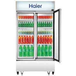 Haier HVC-1050, 1050 Litre Double Door Visi Cooler with Double layer Vacuum Glass Door, Black