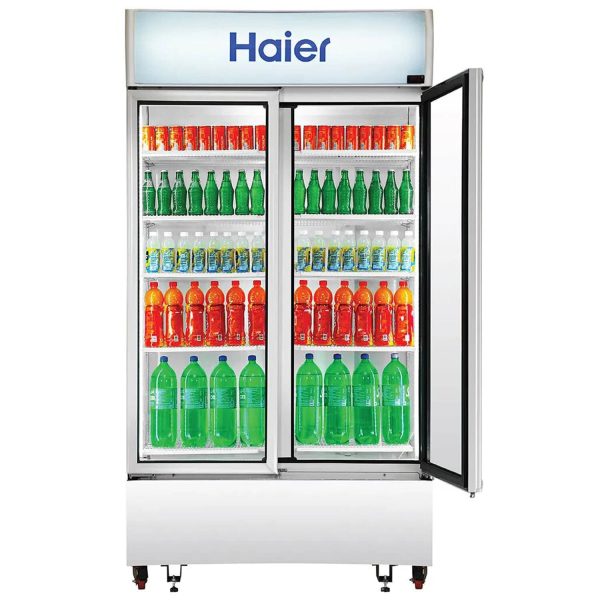 Haier HVC-1050, 1050 Litre Double Door Visi Cooler with Double layer Vacuum Glass Door, Black