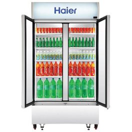 Haier HVC-1050, 1050 Litre Double Door Visi Cooler with Double layer Vacuum Glass Door, Black