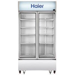 Haier HVC-1050, 1050 Litre Double Door Visi Cooler with Double layer Vacuum Glass Door, Black