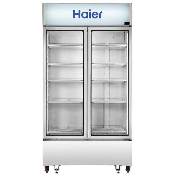 Haier HVC-1050, 1050 Litre Double Door Visi Cooler with Double layer Vacuum Glass Door, Black