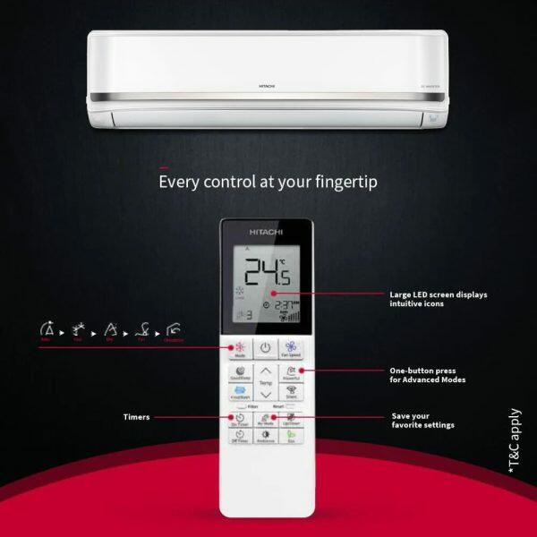 Hitachi V518PCCISH, 1.5 Ton 5 Star Inverter Split AC with Wi-Fi, 4 Way swing, 100% Copper and Dust Filter, White