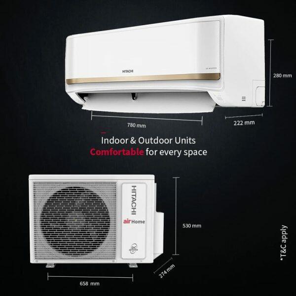 Hitachi RASG322PCAISF, 1.8 Ton 3 Star Inverter Split AC with Xpandable Plus, 100% Copper and Dust Filter, Dual Gold
