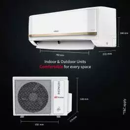 Hitachi RASG312PCAISF, 1 Ton 3 Star Inverter Split AC with ice Clean Xpandable Plus, 100% Copper and Dust Filter, Dual Gold