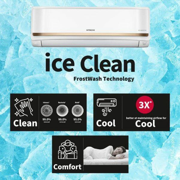 Hitachi RASG322PCAISF, 1.8 Ton 3 Star Inverter Split AC with Xpandable Plus, 100% Copper and Dust Filter, Dual Gold