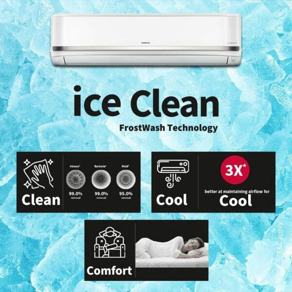 Hitachi V518PCCISH, 1.5 Ton 5 Star Inverter Split AC with Wi-Fi, 4 Way swing, 100% Copper and Dust Filter, White