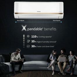 Hitachi RASG322PCAISF, 1.8 Ton 3 Star Inverter Split AC with Xpandable Plus, 100% Copper and Dust Filter, Dual Gold