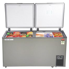 Voltas CVF460, 460 Litre Convertible Double Door Deep Freezer with 5 Star Rating and 4 Year Compressor Warranty, Grey