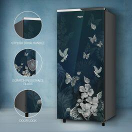 Whirlpool 215 IMPRO GD PRM, 192 Litre 4 Star Icemagic Pro Direct Cool-Single Door Glass Finish Refrigerator with Inverter Compressor and and Upto 7 Days Garden Freshness, Silvia