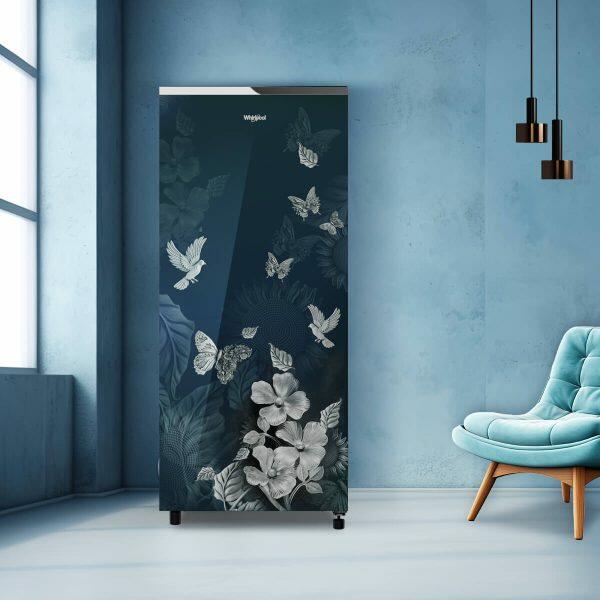 Whirlpool 215 IMPRO GD PRM, 192 Litre 4 Star Icemagic Pro Direct Cool-Single Door Glass Finish Refrigerator with Inverter Compressor and and Upto 7 Days Garden Freshness, Silvia