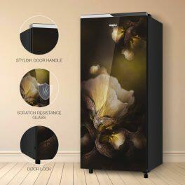 Whirlpool Icemagic Pro 215GD PRM, 192 Litre 5 Star Glass Finish Single Door Refrigerator with Up-To 7 Days of Garden Freshness, Gold Dust