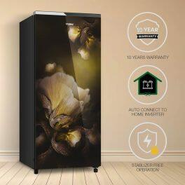 Whirlpool Icemagic Pro 215GD PRM, 192 Litre 5 Star Glass Finish Single Door Refrigerator with Up-To 7 Days of Garden Freshness, Gold Dust