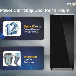 Whirlpool 215 IMPRO GD PRM, 192 Litre 5 Star Icemagic Pro Direct Cool-Single Door Refrigerator with Inverter Compressor and and Upto 7 Days Garden Freshness, CRYSTAL BLACK