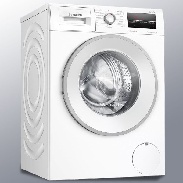 Bosch WNA14400IN, 9/6 KG Inverter Fully Automatic Front Load Washer Dryer with Inbuilt Heater and 1400 RPM, White
