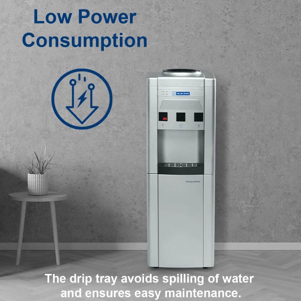 Bluestar BWD3FMRGA, 20 Litres Hot, Normal and Cold Water Dispenser with 20 Liters Cooling Cabinet, Stainless Steel Tank, Convenient Drip Tray, Black
