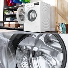 Bosch WNA14400IN, 9/6 KG Inverter Fully Automatic Front Load Washer Dryer with Inbuilt Heater and 1400 RPM, White