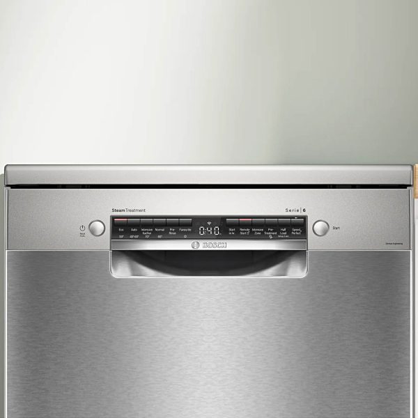 Bosch SMS6HMI00I, 15 Place Free-Standing Dishwasher with Wi-Fi, Steam, Rackmatic, VarioFlex Baskets and Vario Drawer, Silver