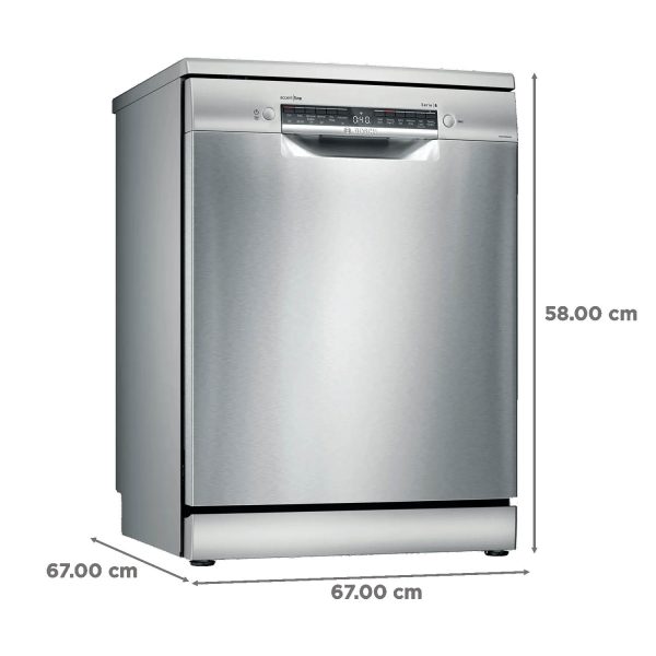 Bosch SMS6IKI01I, 14 Place Dishwasher with Wi-Fi, Steam, Dosage Assist and Rackmatic, Silver Inox