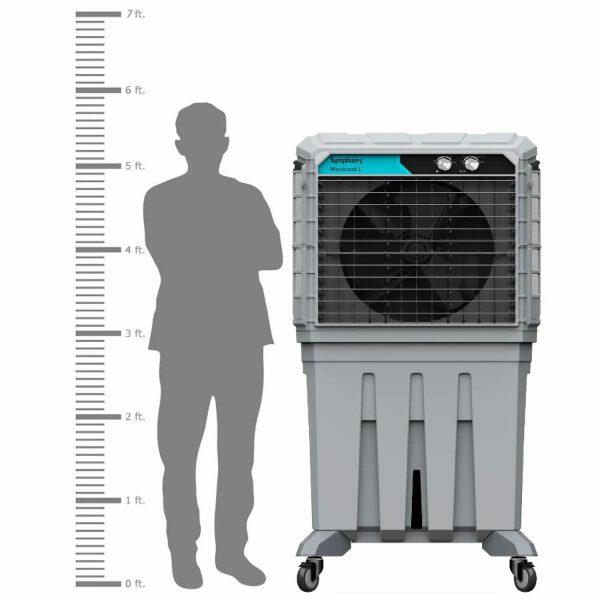 Symphony Movicool, 200 Litre Large Space Commercial Air Cooler with 3 Side HoneyComb Pads, Grey