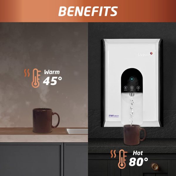Livpure Zinger-HOT, RO+UV+UF+Mineraliser Water Purifier with 6 Stages of Purification, Hot Water and 6.5 Litre Storage Capacity, White