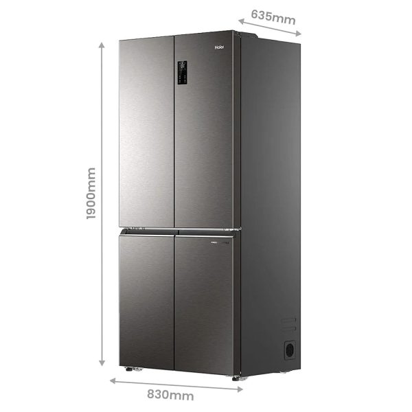 Haier HRB-600IS, 520 L 3 Star Lumiere Series Wi-Fi enabled 4-Door Side by Side frost free Refrigerator with 85% Convertible Fridge & Expert Inverter Technology, INOX STEEL