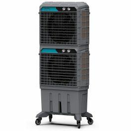 Symphony Movicool DD, 125 Litre Double Decker Desert Air Cooler with 3 Side HoneyComb Pad and Lockable Heavy Duty Wheels, Grey