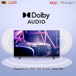 Akai AL43GQU-SFWS, 43 Inch Q-LED Google TV with Atmos Sound, 60Hz Refresh Rate, HDR 10, Bezelless Design Display, Black