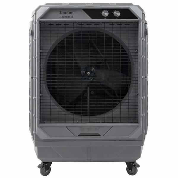 Symphony Movicool XE, 100 Litre Desert Air Cooler with 3-Side Honeycomb Pads, 21 Meter Air Throw and Heavy Duty Wheels, Grey