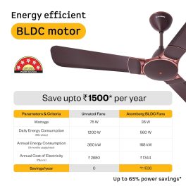 Atomberg Erica Nuvo 1200MM, 48 Inch Ceiling Fan with 5 Star Rating and High Air Delivery, Umber Brown