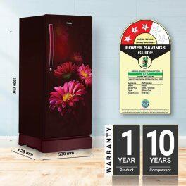 Haier HRD-2103PRH-P, 190 Litre 3 Star Single Door Refrigerator with One Hour Icing Technology and Stabilizer Free Operation, Red Hilton