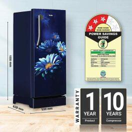 Haier HRD-2103PMH-P, 190 Litre 3 Star Single Door With Base Drawer Refrigerator, One Hour Icing Technology and Stabilizer Free Operation, Red Hilton