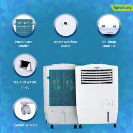Symphony mastercool 20 Liter Personal Air Cooler with Powerful Blower and Honeycomb Pad - 20L, White