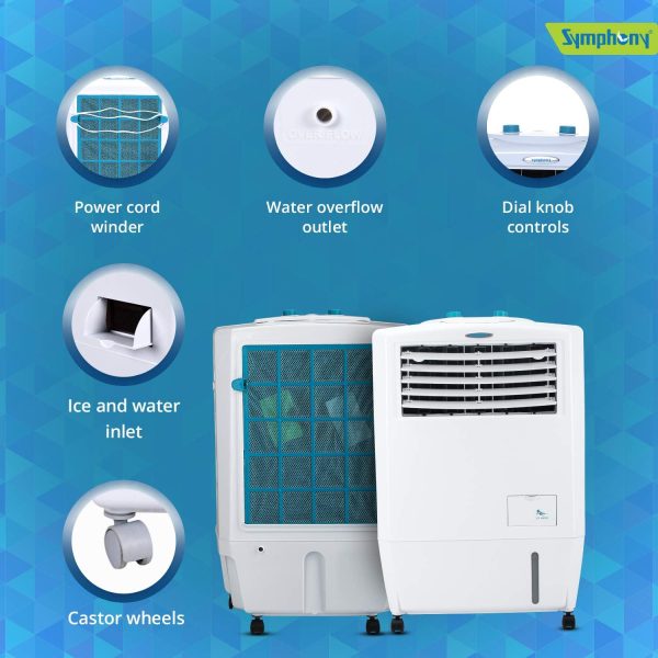 Symphony mastercool 20 Liter Personal Air Cooler with Powerful Blower and Honeycomb Pad - 20L, White