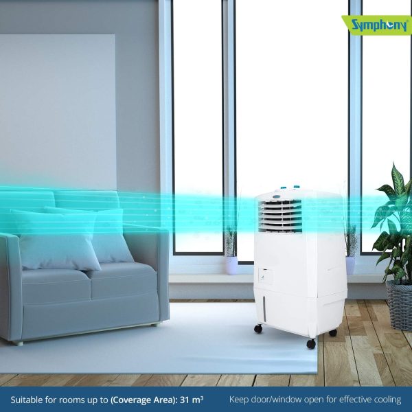 Symphony mastercool 20 Liter Personal Air Cooler with Powerful Blower and Honeycomb Pad - 20L, White