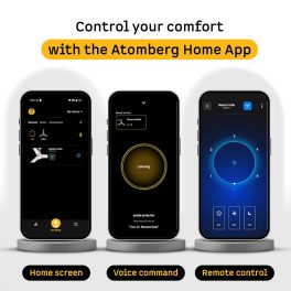 Atomberg Renesa Halo Smart 1200MM, 48Inch 5-star BLDC Ceiling Fan with Remote, Works with Alexa, High Air Delivery, 3-Year Warranty, SS Ivory & Black