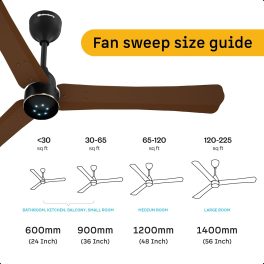 Atomberg Renesa Halo Smart 1200MM, 48Inch 5-star BLDC Ceiling Fan with Remote, Works with Alexa, High Air Delivery, 3-Year Warranty, Brown & Black