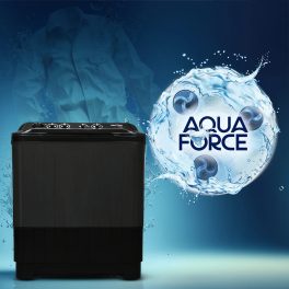 Kenstar WM WM KS80PL-BGU7, Semi Automatic Washing Machine (8 KG), 3 wash programs,Aqua Force Technology, Black Grey