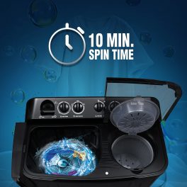Kenstar WM WM KS80PL-BGU7, Semi Automatic Washing Machine (8 KG), 3 wash programs,Aqua Force Technology, Black Grey