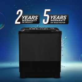 Kenstar WM WM KS80PL-BGU7, Semi Automatic Washing Machine (8 KG), 3 wash programs,Aqua Force Technology, Black Grey