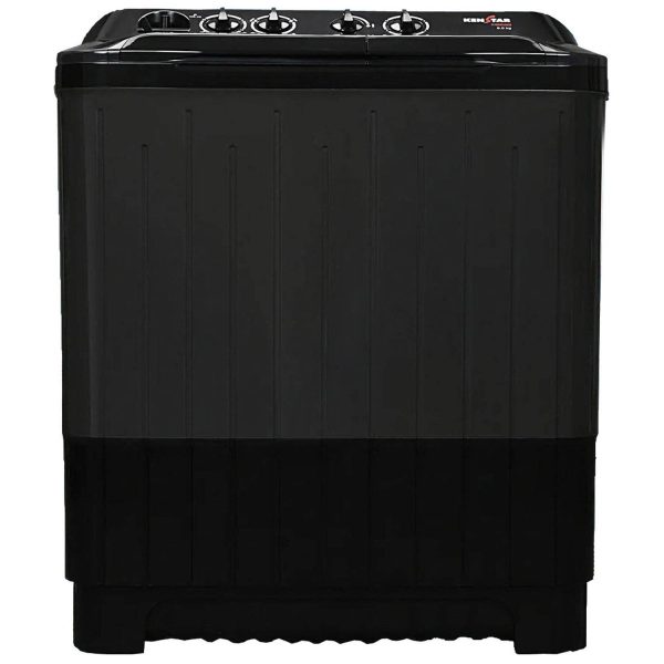 Kenstar KS85HG-BGU7, 8.5KG Semi Automatic Washing Machine with 3 wash programs, Toughened Glass Lid and Aqua Force Technology, Black Grey