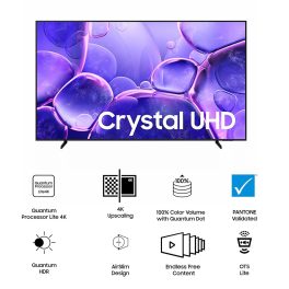 Samsung U8100, 43 inch (108 cm) 4K Ultra HD Smart LED TV, Crystal Processor, 4K Upscaling, Eco Sensor, Black