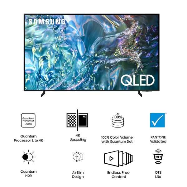 SAMSUNG 43Q7FAAUKLXL, 108 cm (43 inch) 4K Ultra HD QLED Smart Tizen TV with Alexa & Google Assistant, Black
