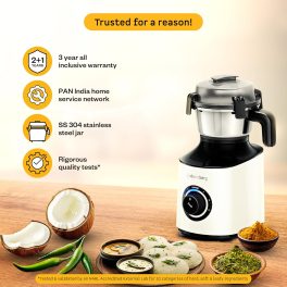 Atomberg Zenova 4 Jar Mixer Grinder with Coarse Mode getting Silbatta like texture, White