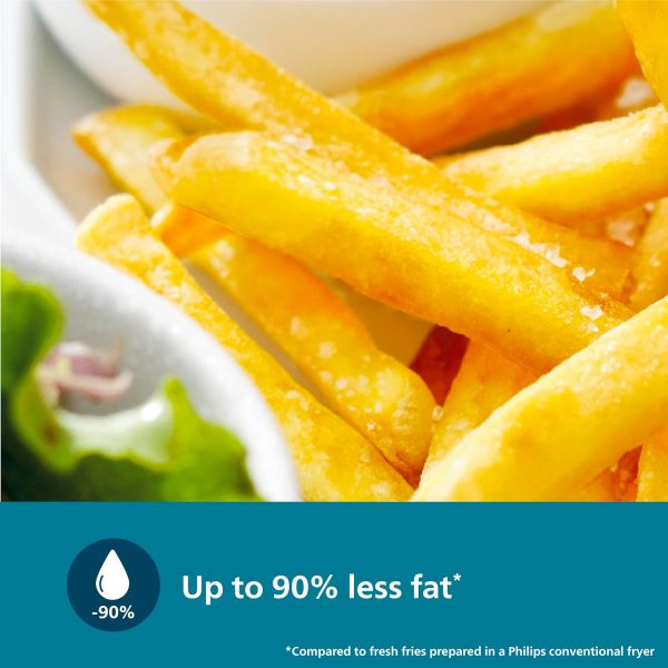 PHILIPS Air Fryer NA120/00, uses up to 90% less fat, 1500W, 4.2 Liter, with Rapid Air Technology (Black)