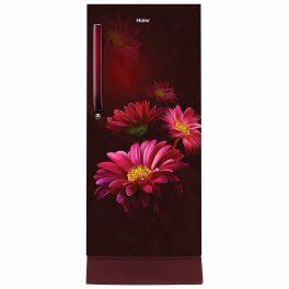 Haier HRD-2103PRH-P, 190 Litre 3 Star Single Door Refrigerator with One Hour Icing Technology and Stabilizer Free Operation, Red Hilton