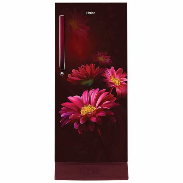Haier HRD-2103PRH-P, 190 Litre 3 Star Single Door Refrigerator with One Hour Icing Technology and Stabilizer Free Operation, Red Hilton